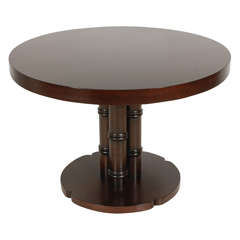 Game Table with Faux Bamboo Pedestal Base by Monteverdi-Young