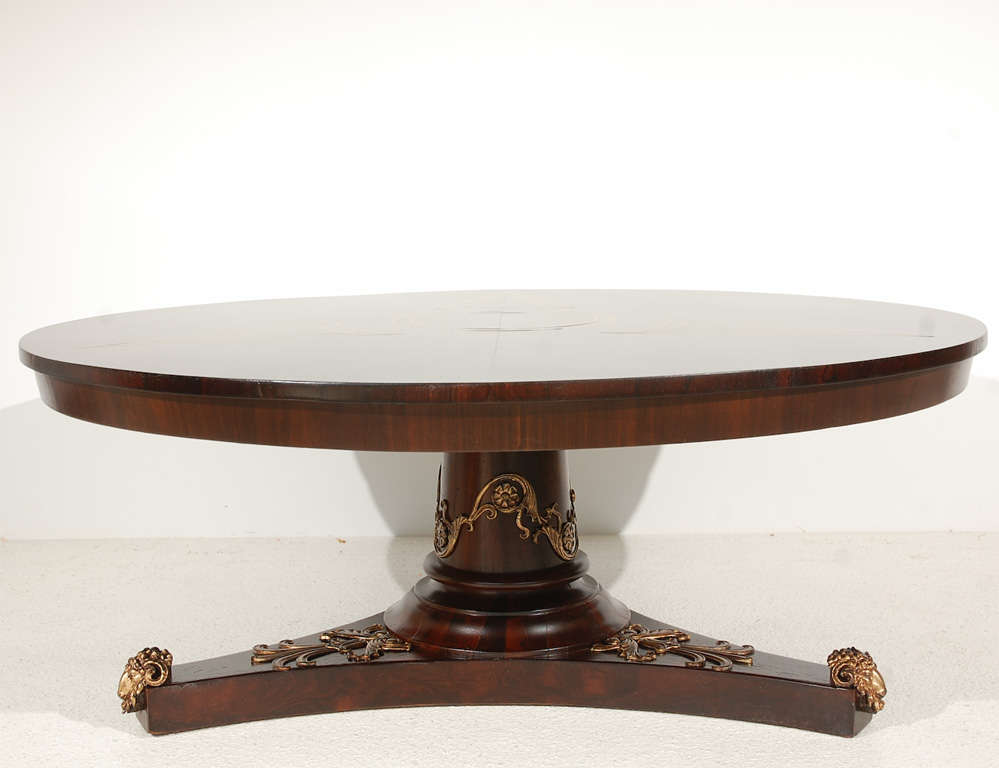 American Cocktail Table with Brass Inlays Designed by William Haines