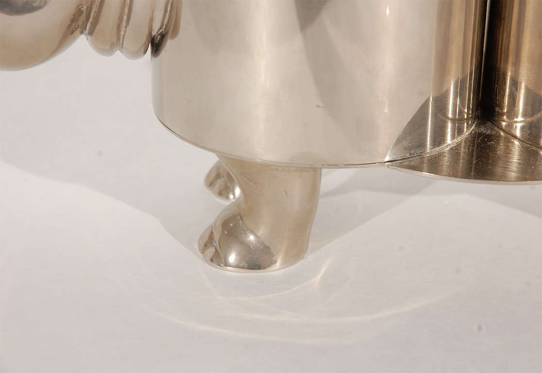 Nickel Rhinoceros Wine Bottle Holder