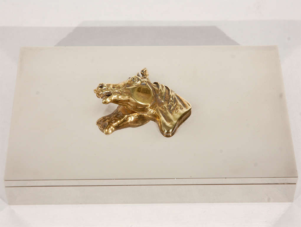 Nickel and Brass Box by Hermes