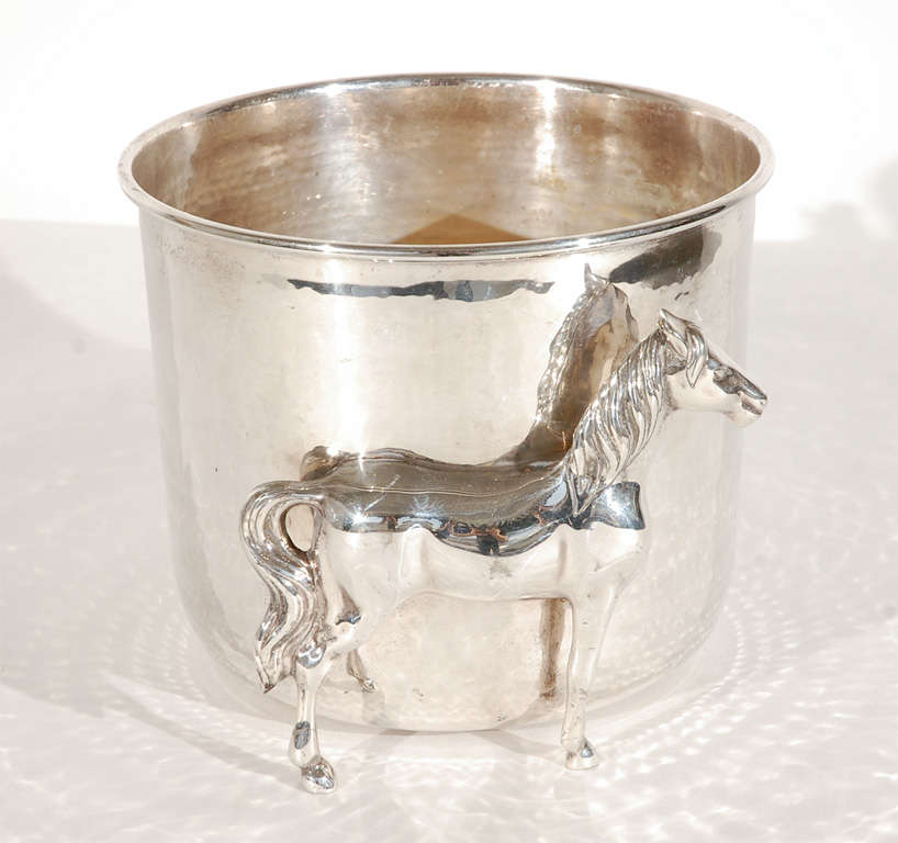 Hammered Silver Plate Champagne Bucket by Marilena Mariotto