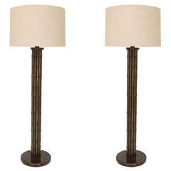 Pair of Faux Bamboo Floor Lamps by Monteverdi-Young