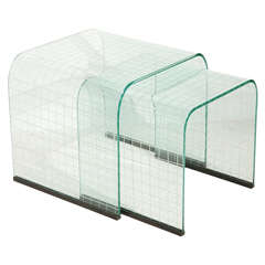 Glass Nesting Tables by Pace Collection