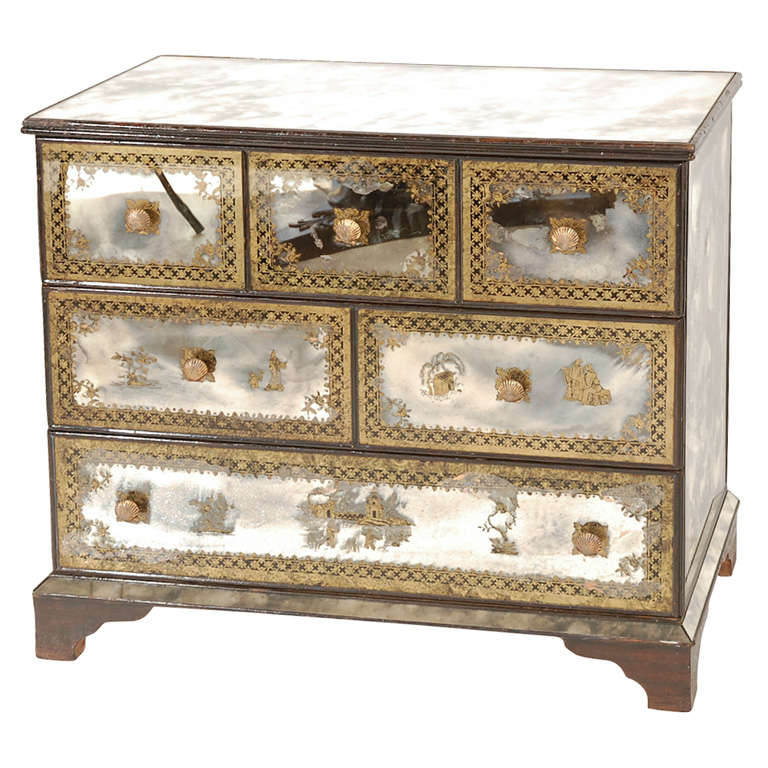 Verre Eglomise Chest of Drawers by New Era Glass