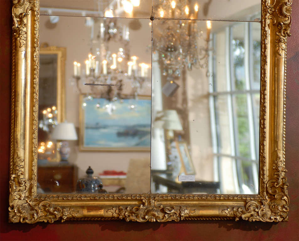 Louis XV Carved  Regency Gilt Mirror In Excellent Condition In Chamblee, GA