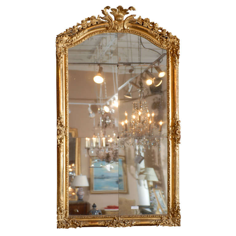 Louis XV Carved  Regency Gilt Mirror