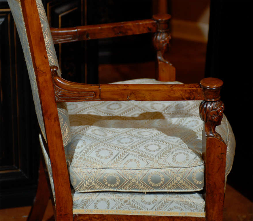 Burled Walnut Empire Chair For Sale 6