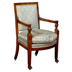 Burled Walnut Empire Chair