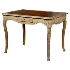 Gilt table with leather top