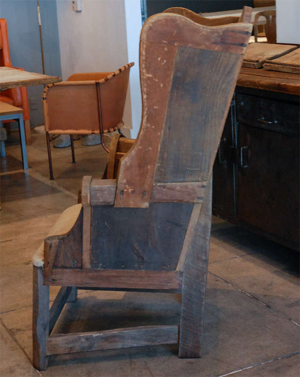 Early American 'Make-Do' Wingback , 19th c. 3