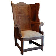 Antique Early American 'Make-Do' Wingback , 19th c.