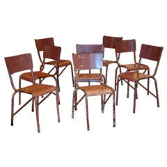 A Set Of 8 School Chairs From Denmark