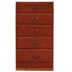 Vintage Pewter 5-drawer Chest , New England C. 1850