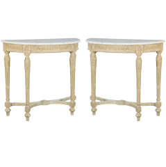 Pair of Demilune Console Tables