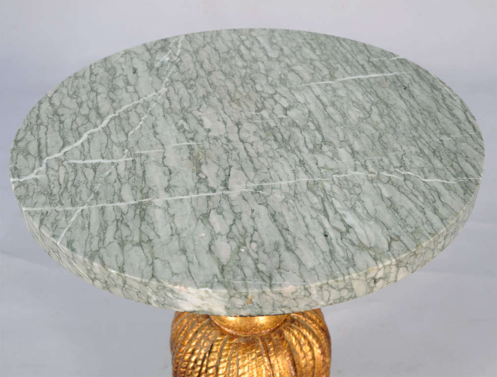 Italian Tassel Accent Table with Marble Top