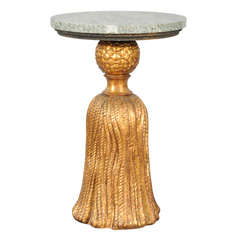 Tassel Accent Table with Marble Top