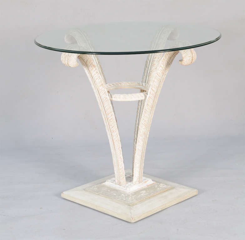 20th Century Prince-of-Wales Carved Plume End Table