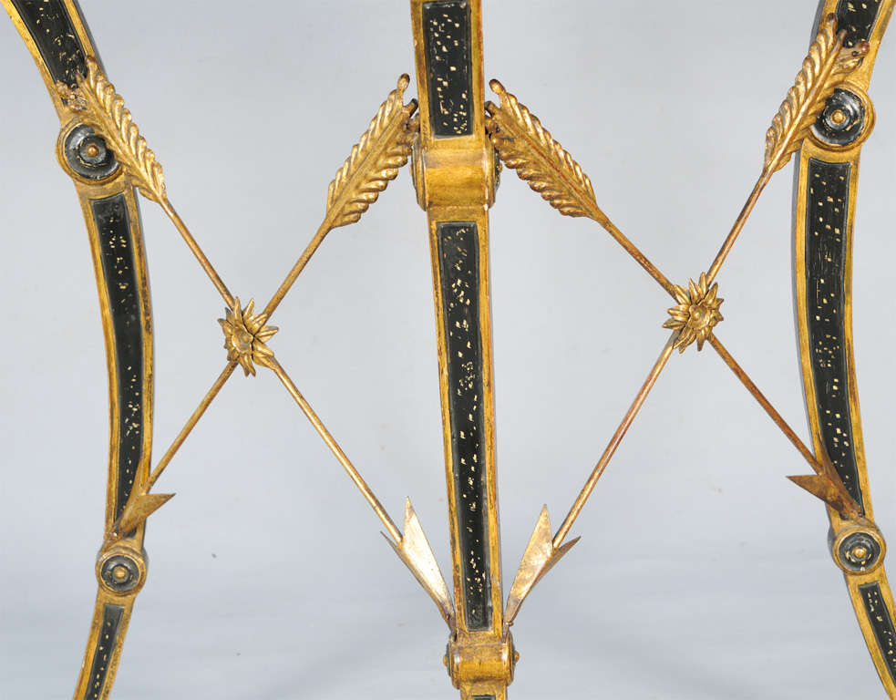 Italian Demilune Console with Greek Key Apron 2