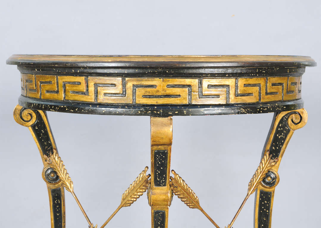 Italian Demilune Console with Greek Key Apron 3
