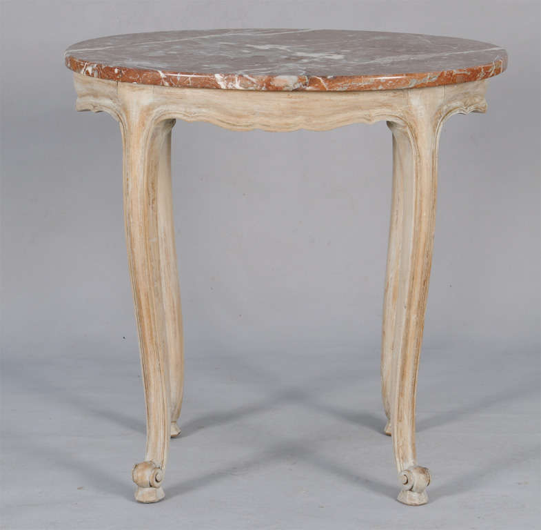 Oval Occasional Table with Rouge Marble Top French 1920's
