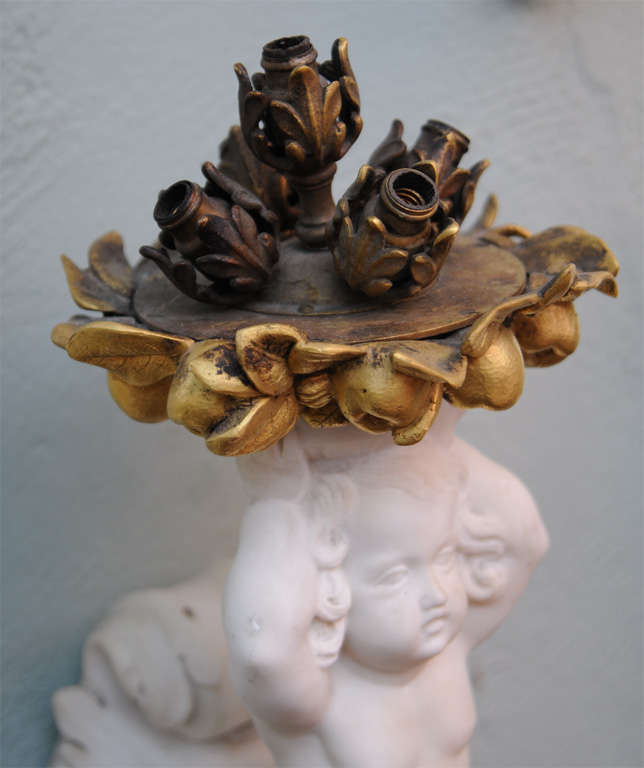 Set of Six Extremely Rare Marble Cherub Sconces, E. F. Caldwell For Sale 2