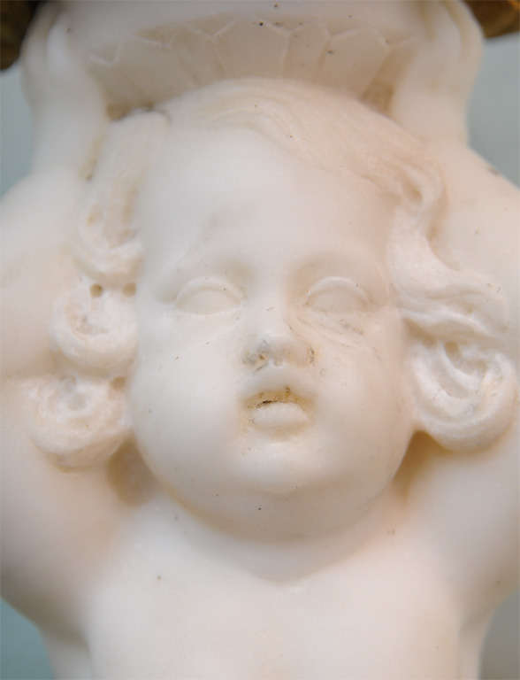 Set of Six Extremely Rare Marble Cherub Sconces, E. F. Caldwell For Sale 4