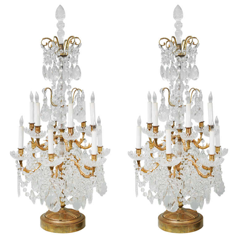 Large and Beautiful Pair of Girandoles by Baccarat
