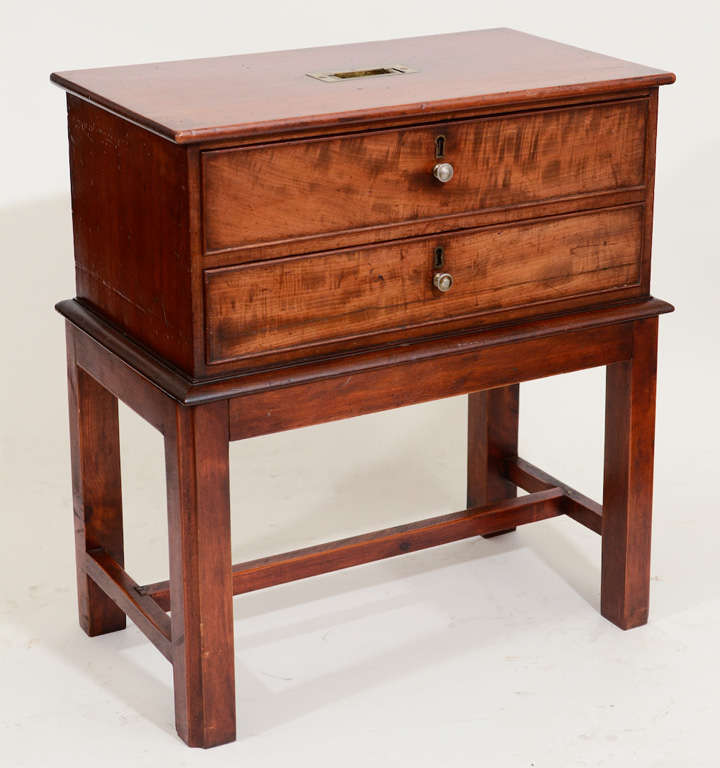 19th C. Campaign Chest Mounted on Modern Base, England