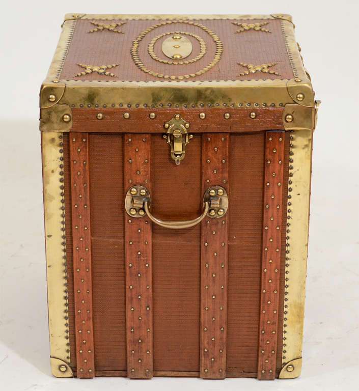 Brass-Trimmed & Studded Hat Box (Side Table), England, 19th C 3
