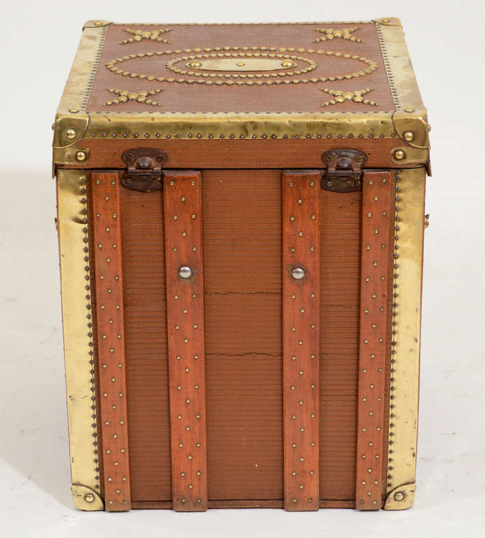 Brass-Trimmed & Studded Hat Box (Side Table), England, 19th C 4