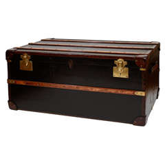 Black Canvas
Wood Slatted Trunk, Late 19th Century Antique Black Canvas
Wood Slatted Trunk, Late 19th Century