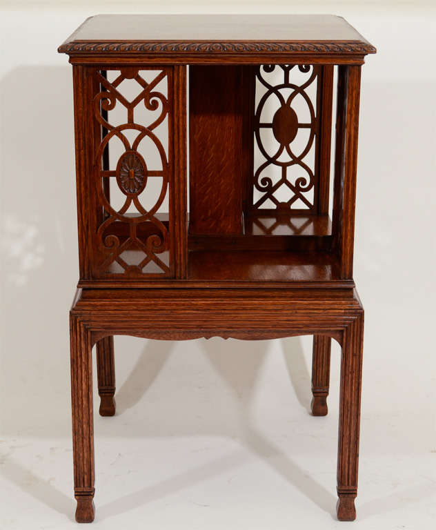 Carved Oak Revolving Book Stand/Table, England, c. 1900