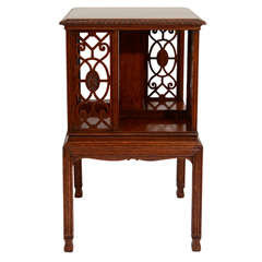 Antique Carved Oak Revolving Book Stand/Table, England, c. 1900