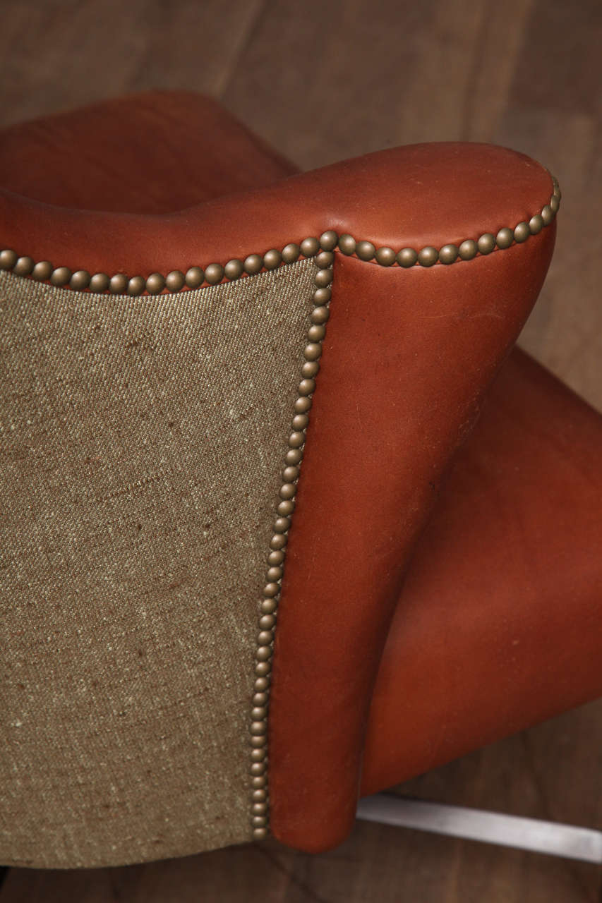 Barrel Back Leather Armchairs 3