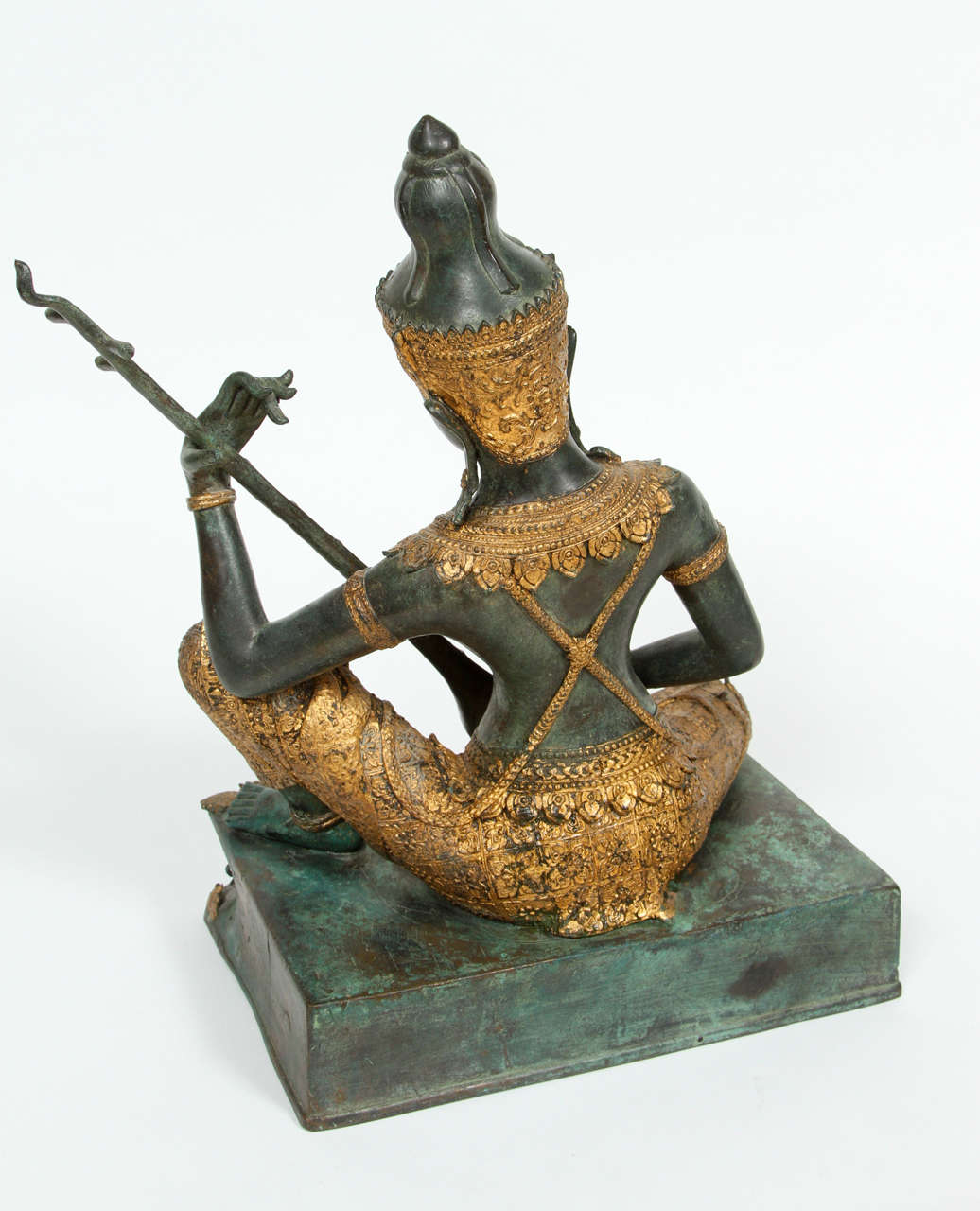 Bronze Statue of a Thai Prince Playing  Music In Excellent Condition In North Hollywood, CA