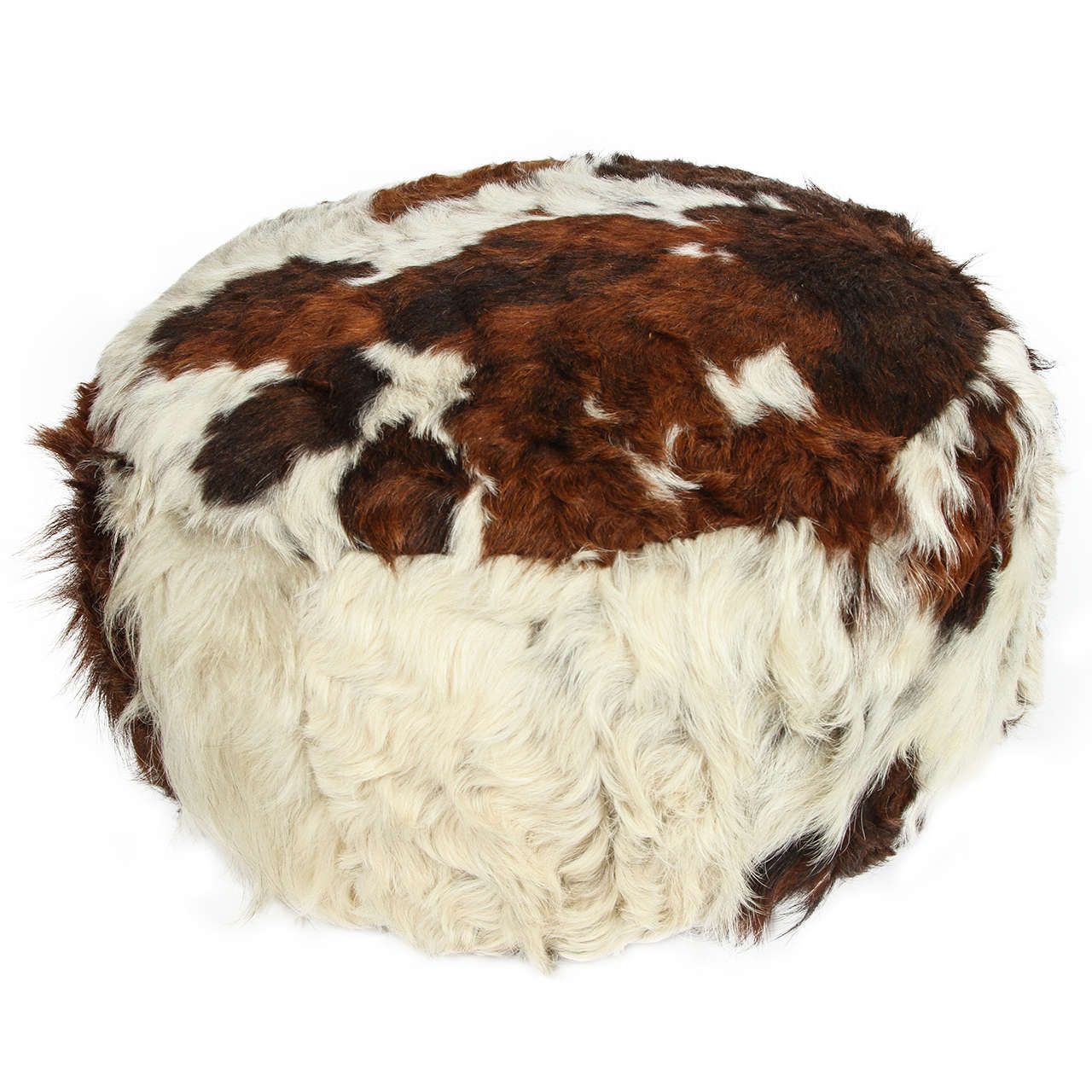 Cowhide Leather Pouf Ottoman