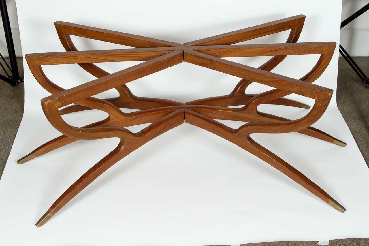 MidCentury Large Oval Brass Tray Table with SpiderLeg at 1stdibs