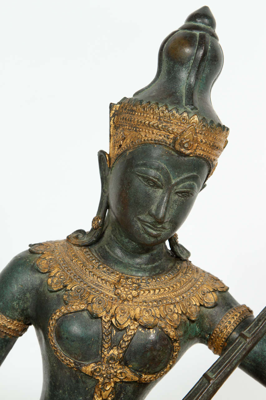 Bronze Statue of a Thai Prince Playing Music at 1stDibs thai bronze