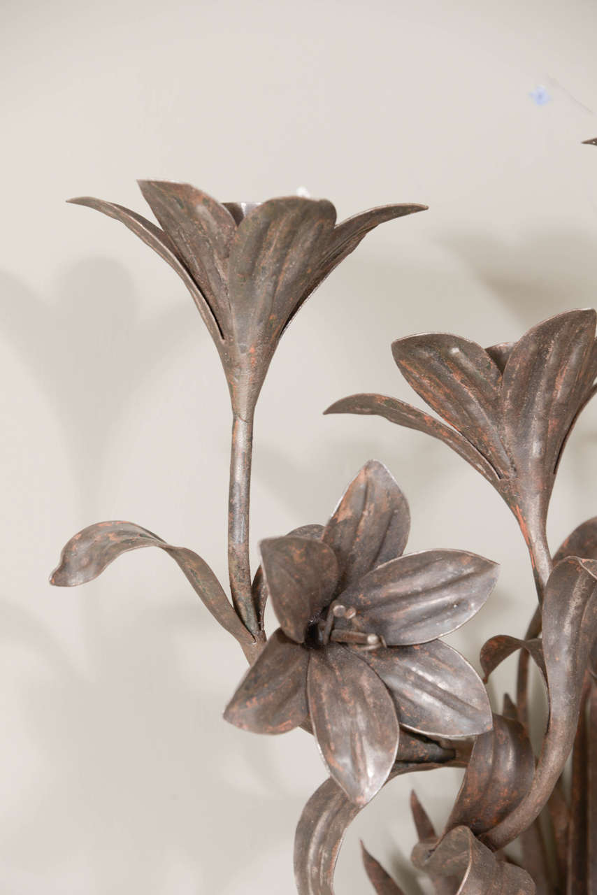 Iron Tole Decorative Flower Bouquets Sconces For Sale