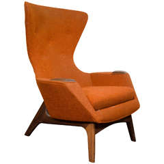 Midcentury High Back Wing Chair by Adrian Pearsall