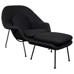 Vintage Midcentury Womb Chair and Ottoman by Eero Saarinen for Knoll