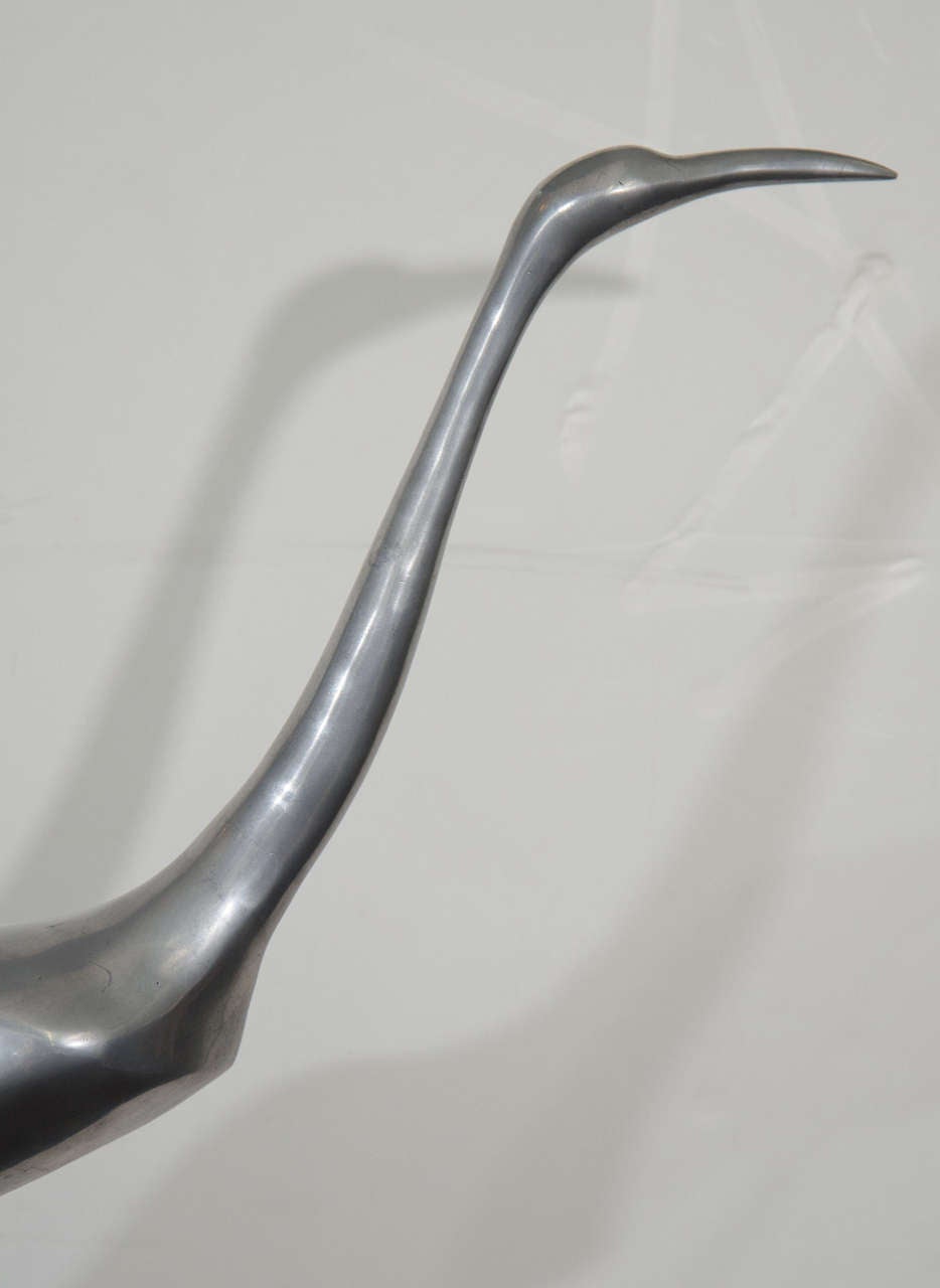 Mid-Century Modern Mid-Century Stainless Steel Crane Sculpture by Curtis Jere