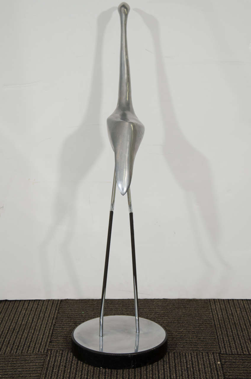 Mid-Century Stainless Steel Crane Sculpture by Curtis Jere In Good Condition In New York, NY