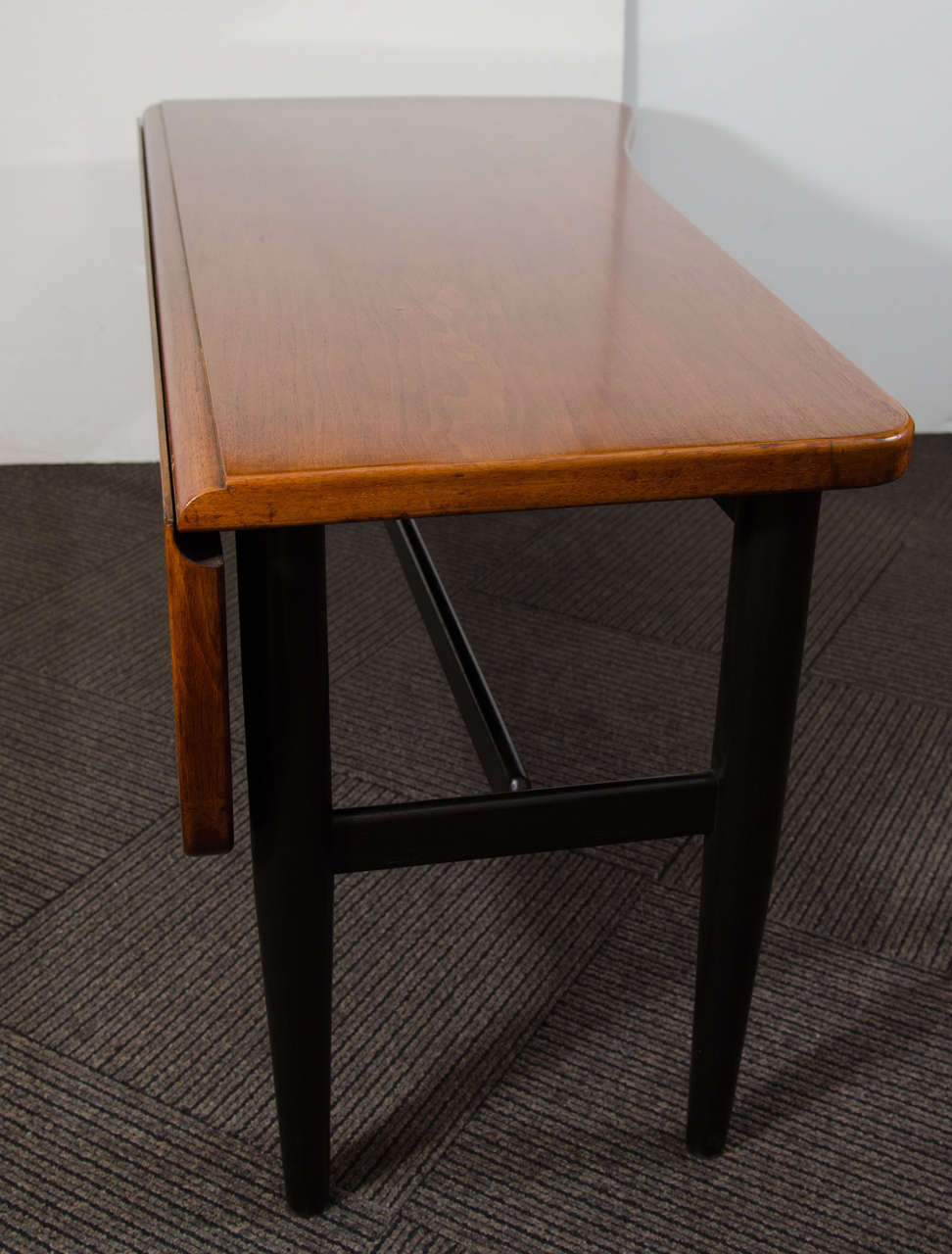 Mid-Century Modern Midcentury Asymmetrical Drop Leaf Wooden Coffee or Cocktail Table by Baker