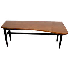 Retro Midcentury Asymmetrical Drop Leaf Wooden Coffee or Cocktail Table by Baker