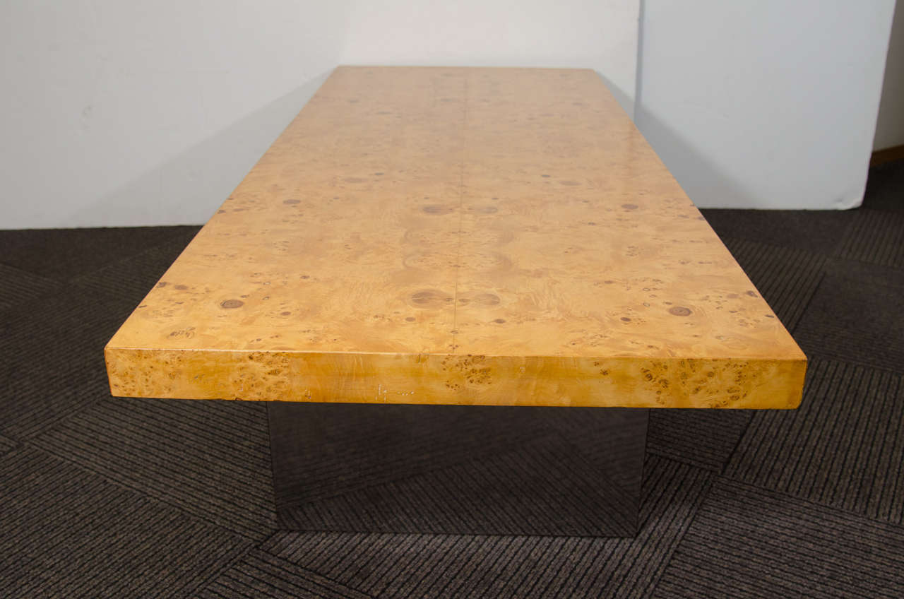 Mid-Century Burl Wood & Chrome Coffee Table by Milo Baughman In Good Condition In New York, NY