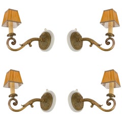 Set of Four French Dore Bronze Sconces Set of Four French Dore Bronze Sconces