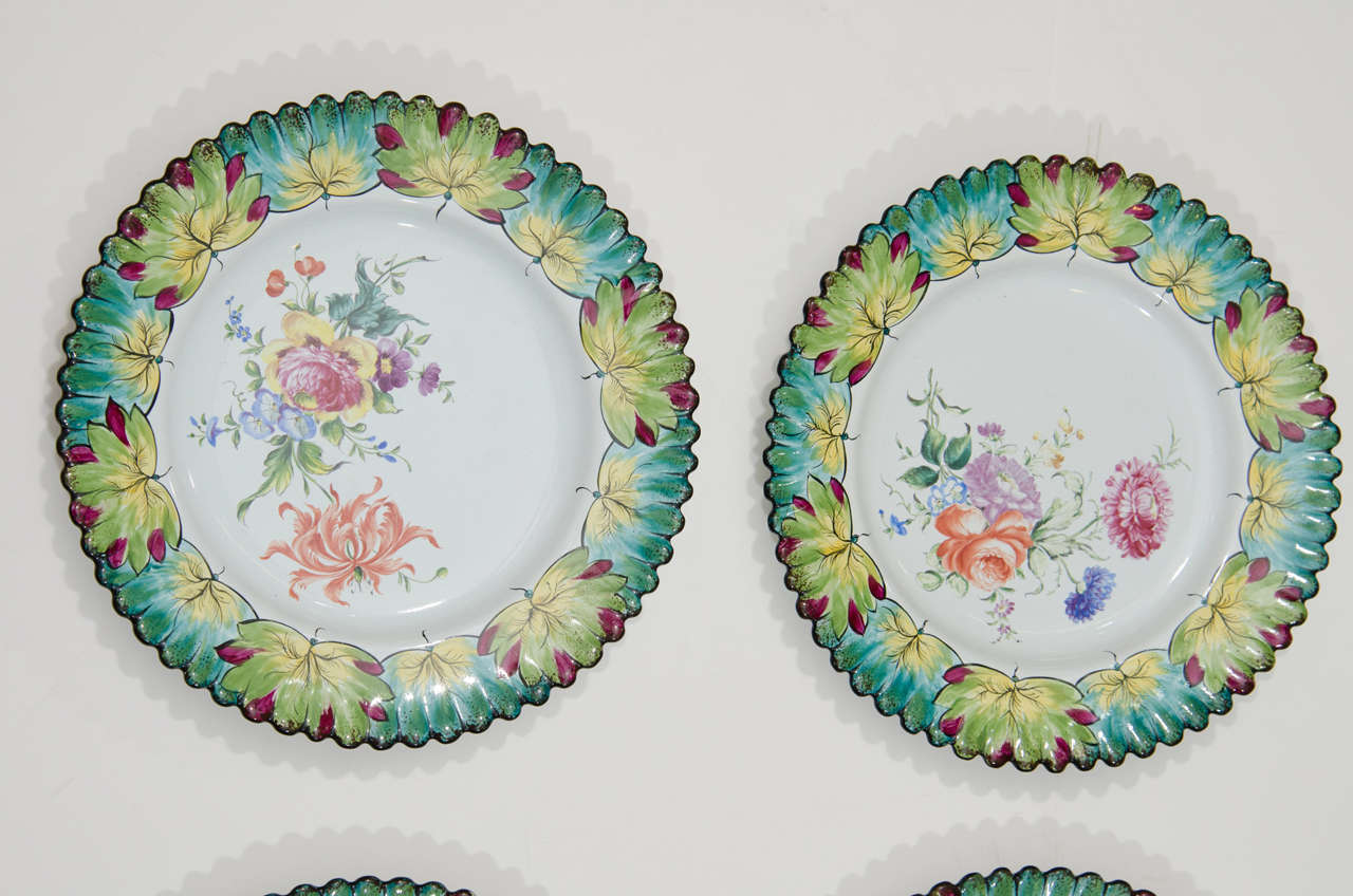 Ensemble vintage de douze Tiffany & Co. peints à la main Assiettes de Camille Le Tallec Bon état à New York, NY