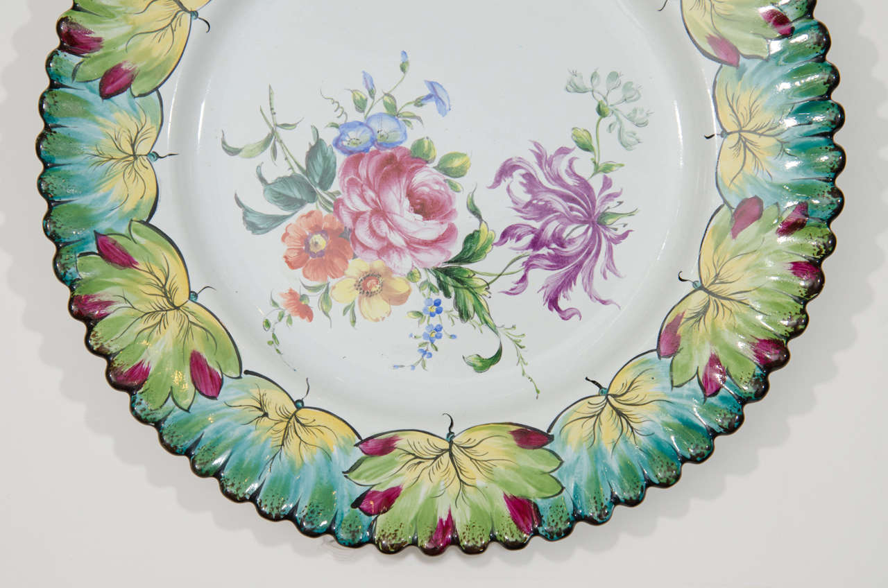 French Vintage Set of Twelve Hand-Painted Tiffany & Co. Plates by Camille Le Tallec