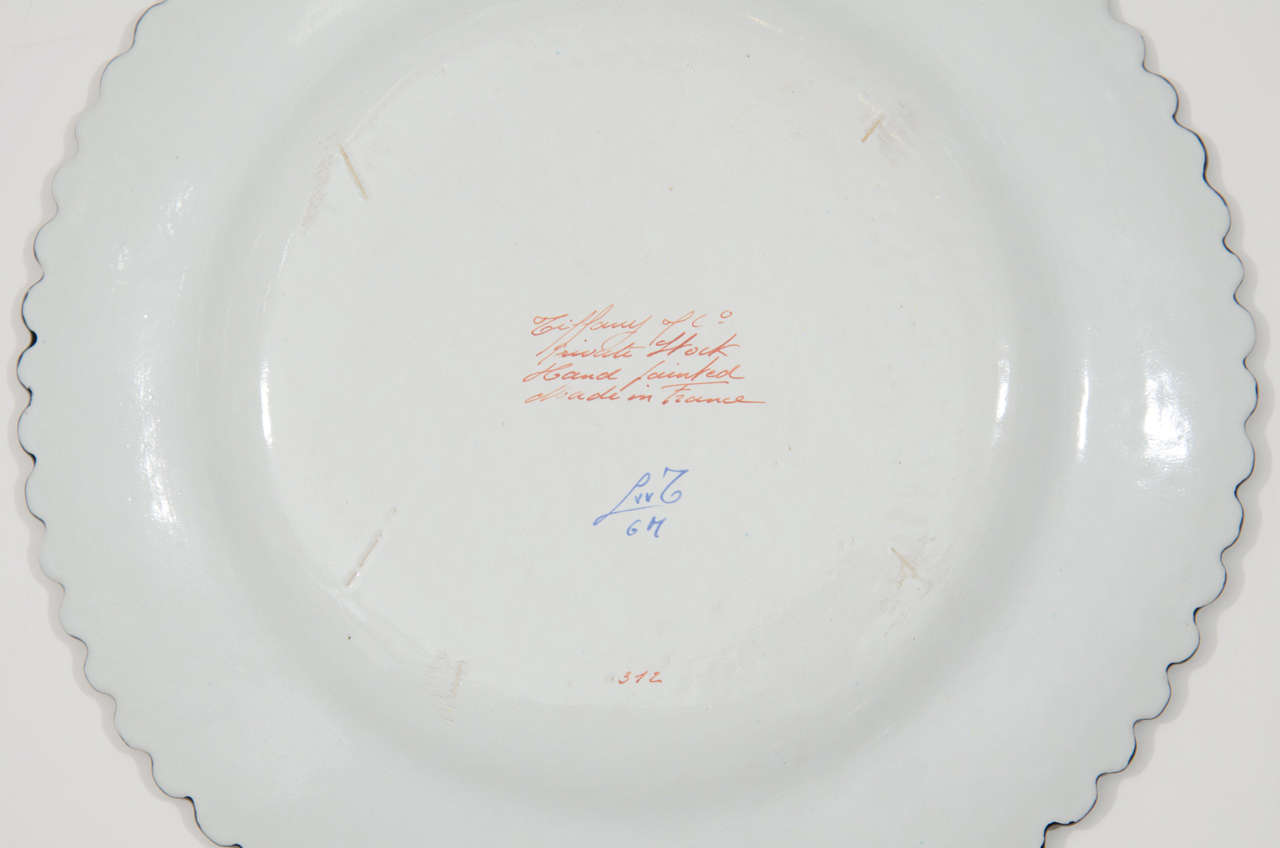 Mid-20th Century Vintage Set of Twelve Hand-Painted Tiffany & Co. Plates by Camille Le Tallec